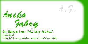 aniko fabry business card